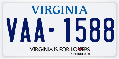 VA license plate VAA1588