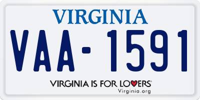 VA license plate VAA1591