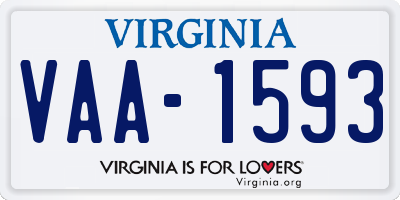 VA license plate VAA1593