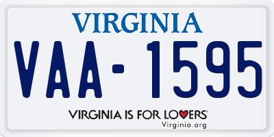 VA license plate VAA1595