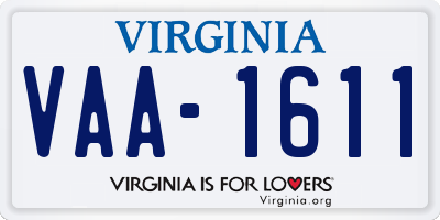 VA license plate VAA1611