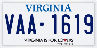 VA license plate VAA1619