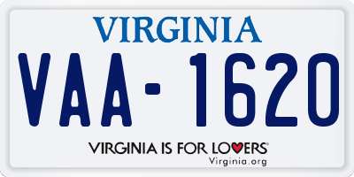 VA license plate VAA1620