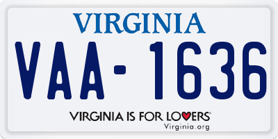 VA license plate VAA1636