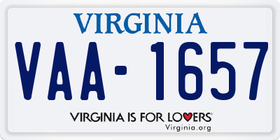 VA license plate VAA1657