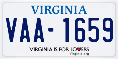 VA license plate VAA1659