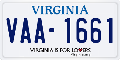VA license plate VAA1661