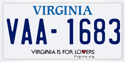 VA license plate VAA1683