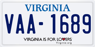 VA license plate VAA1689