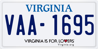 VA license plate VAA1695