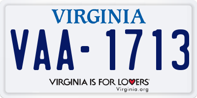 VA license plate VAA1713