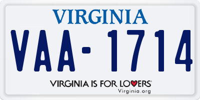 VA license plate VAA1714