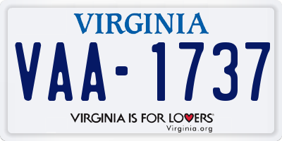 VA license plate VAA1737