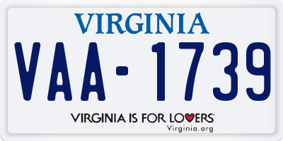 VA license plate VAA1739
