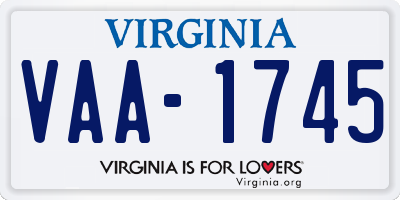 VA license plate VAA1745