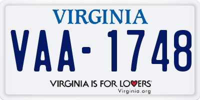 VA license plate VAA1748