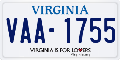 VA license plate VAA1755