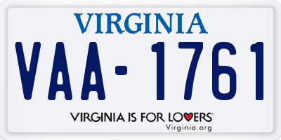 VA license plate VAA1761