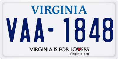 VA license plate VAA1848