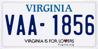 VA license plate VAA1856