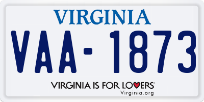 VA license plate VAA1873