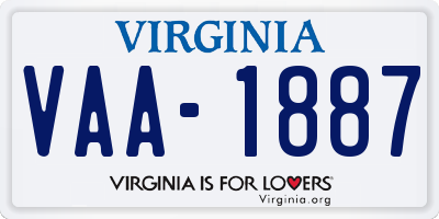 VA license plate VAA1887