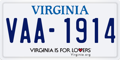 VA license plate VAA1914