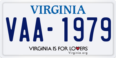 VA license plate VAA1979