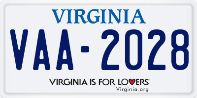 VA license plate VAA2028