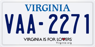 VA license plate VAA2271
