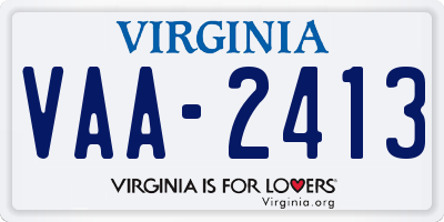 VA license plate VAA2413