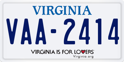 VA license plate VAA2414