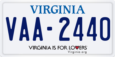 VA license plate VAA2440