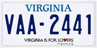 VA license plate VAA2441