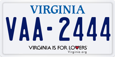 VA license plate VAA2444