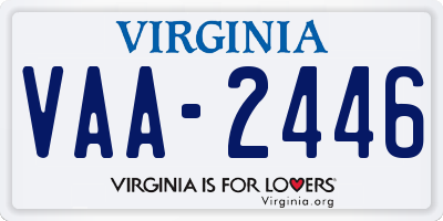 VA license plate VAA2446