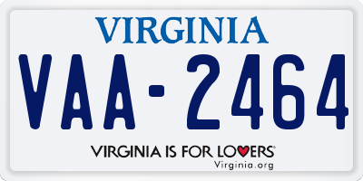 VA license plate VAA2464