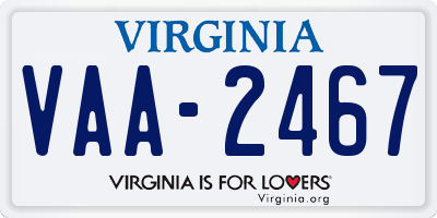 VA license plate VAA2467