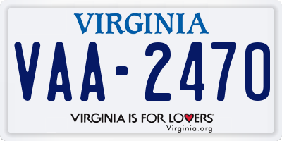 VA license plate VAA2470