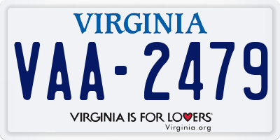 VA license plate VAA2479