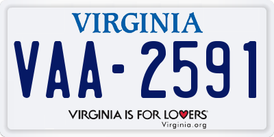 VA license plate VAA2591