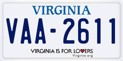 VA license plate VAA2611