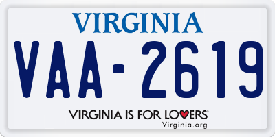 VA license plate VAA2619