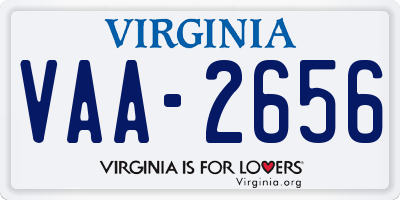 VA license plate VAA2656