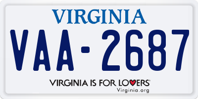 VA license plate VAA2687