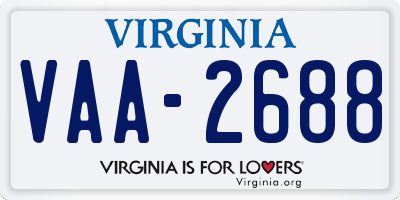 VA license plate VAA2688