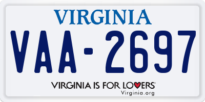 VA license plate VAA2697