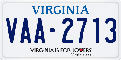 VA license plate VAA2713