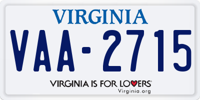 VA license plate VAA2715