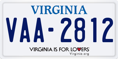VA license plate VAA2812
